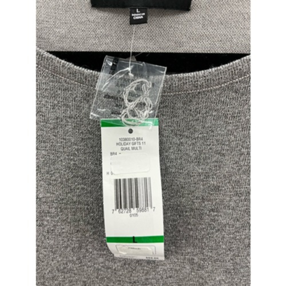 Jones New York Collection Women's Silver Sparkle Long Sleeve Knit Top Size L - Picture 6 of 7
